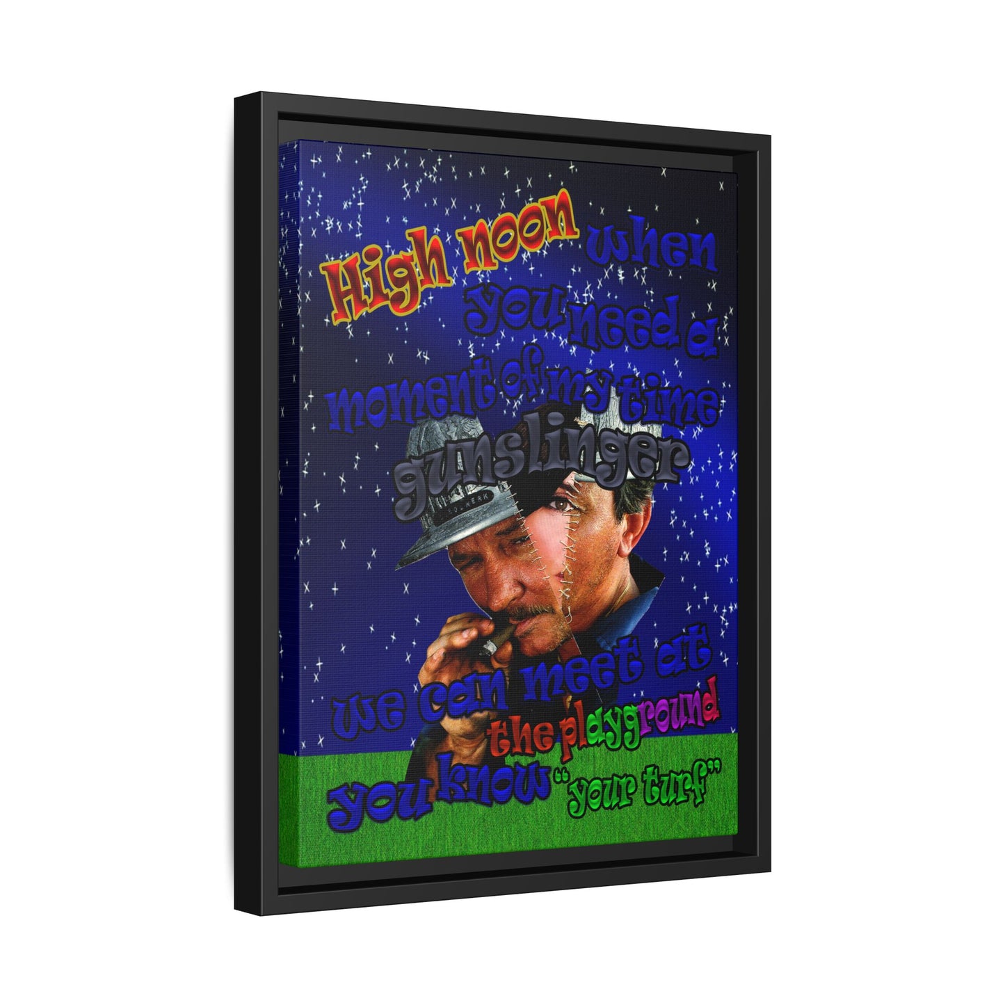 high noon - framed canvas art ('snoops' background)