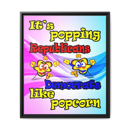 popping like popcorn - framed canvas art (light blue-pink wave)
