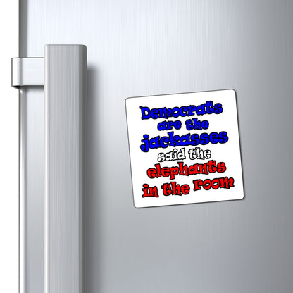 donkeys and elephants - Magnets - (white)