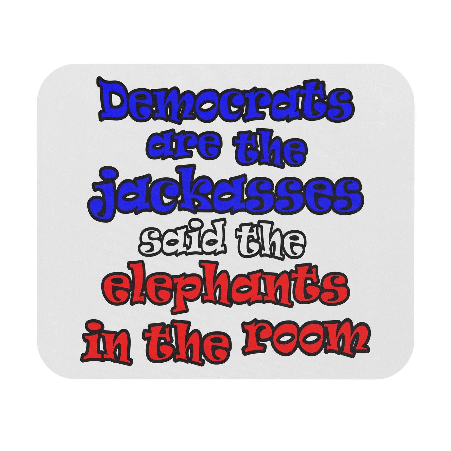 donkeys and elephants - Mouse Pad (Rectangle) (white)