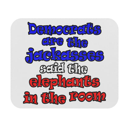 donkeys and elephants - Mouse Pad (Rectangle) (white)