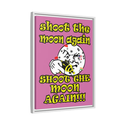 shoot the moon again - framed canvas art (light pink)