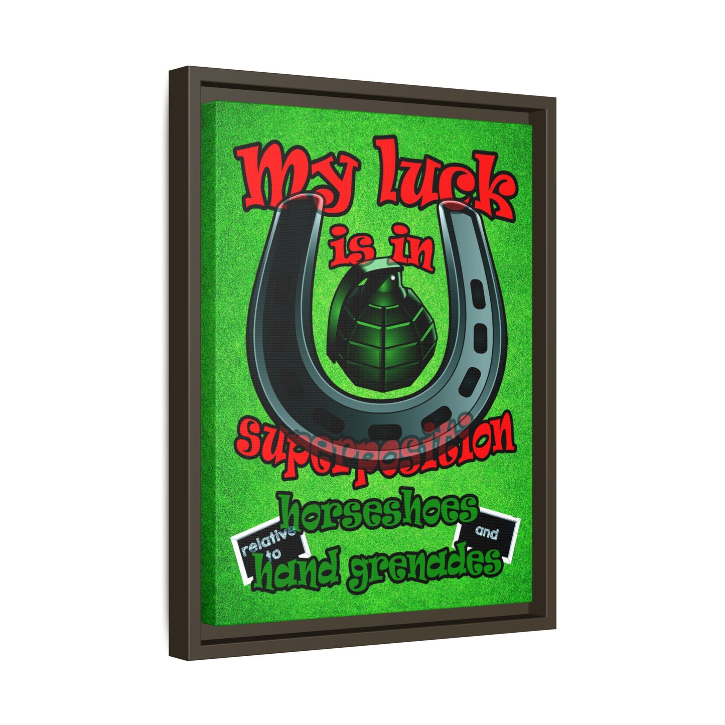 my luck - framed canvas art (green turf)
