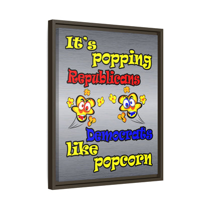 popping like popcorn - framed canvas art (brushed nickel)