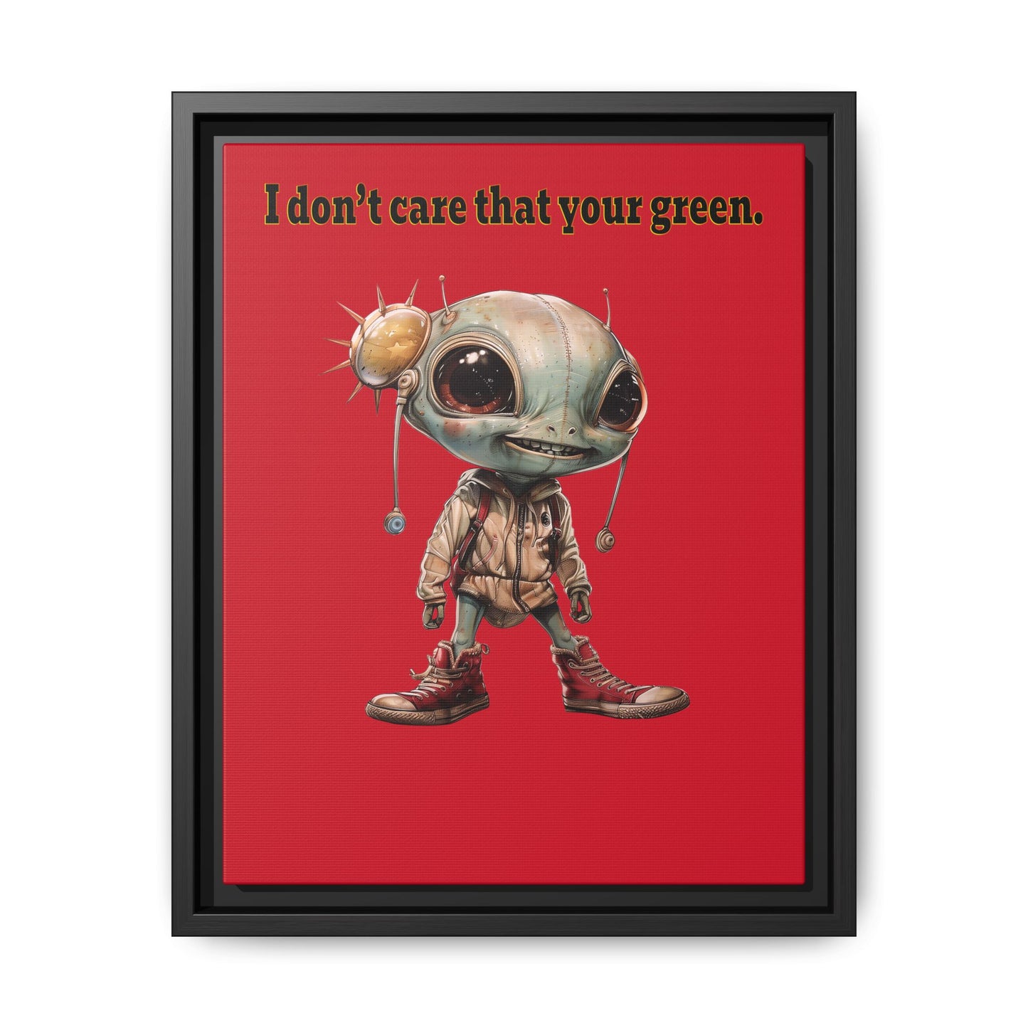 I don't care that your green - framed canvas art (dark red)