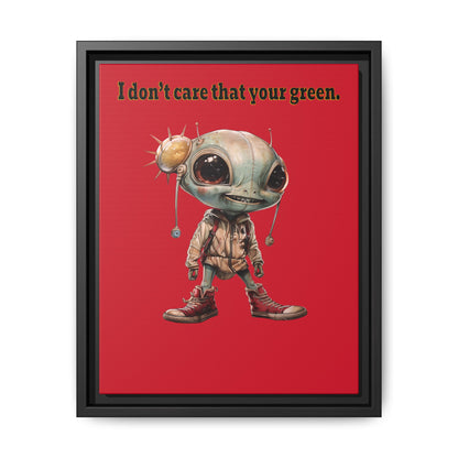 I don't care that your green - framed canvas art (dark red)