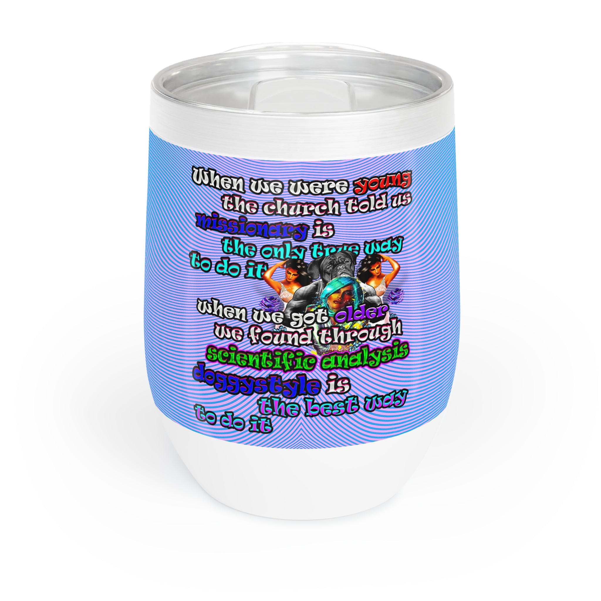 doggystyle - Chill Wine Tumbler (light blue-purple wave)