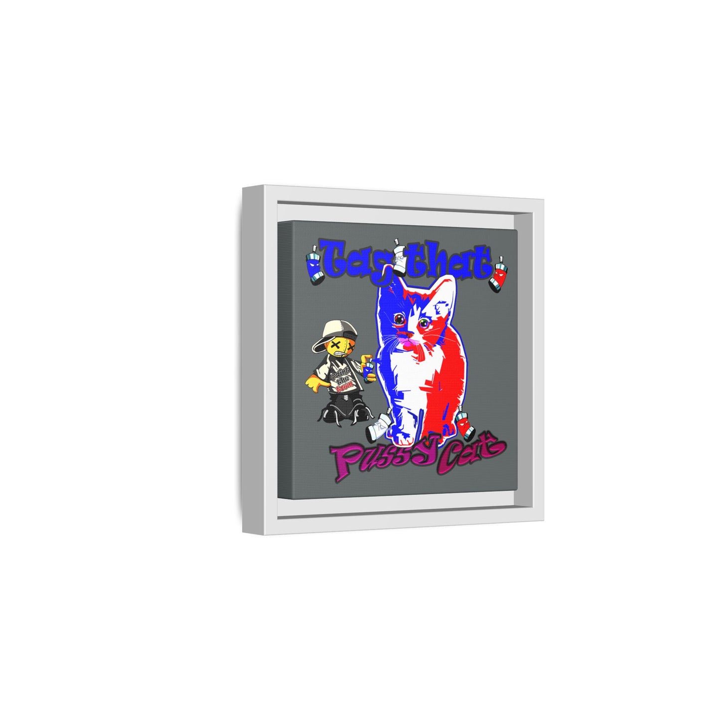 tag that - framed canvas art (dark grey)