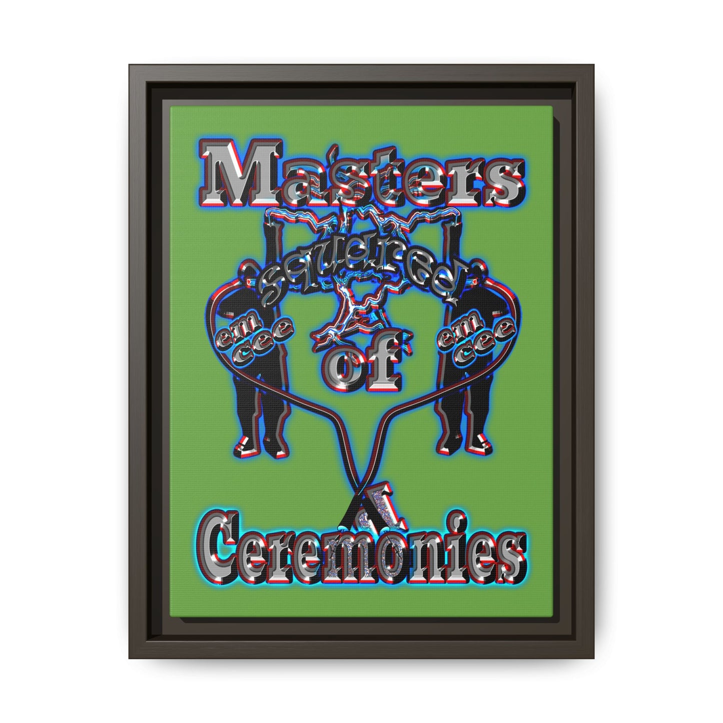 em cee squared - framed canvas art (green)