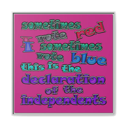 declaration of the independents - framed canvas art (pink)