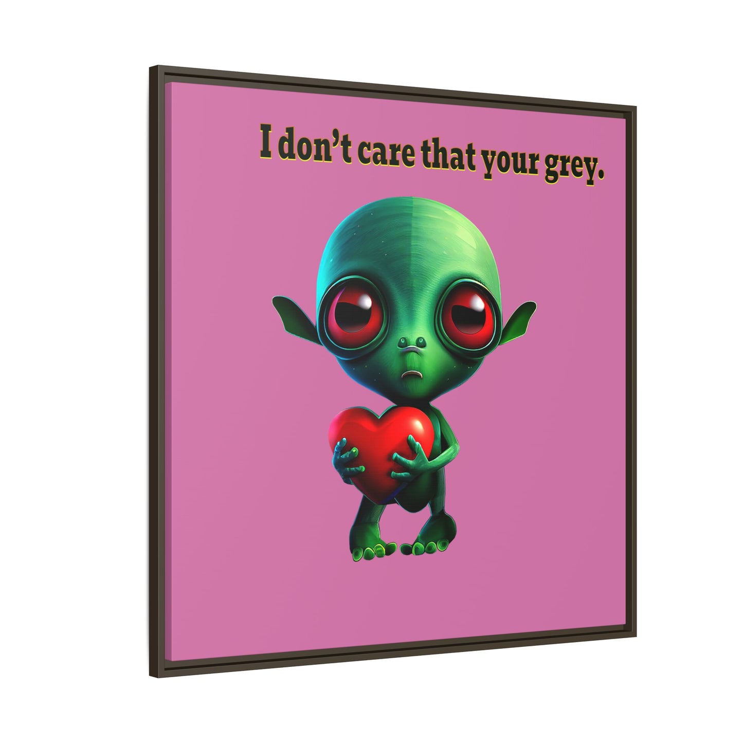 I don't care that your grey - framed canvas art (light pink)