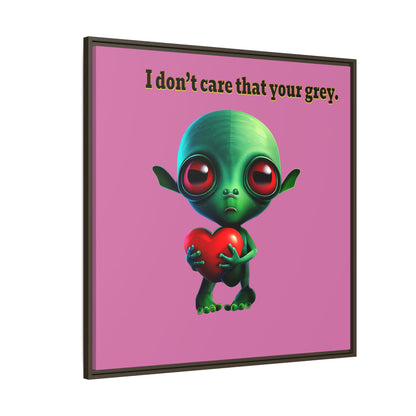 I don't care that your grey - framed canvas art (light pink)