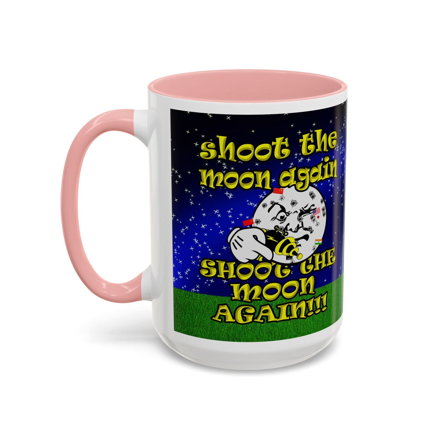 shoot the moon again - Accent Mug ('snoops' background)