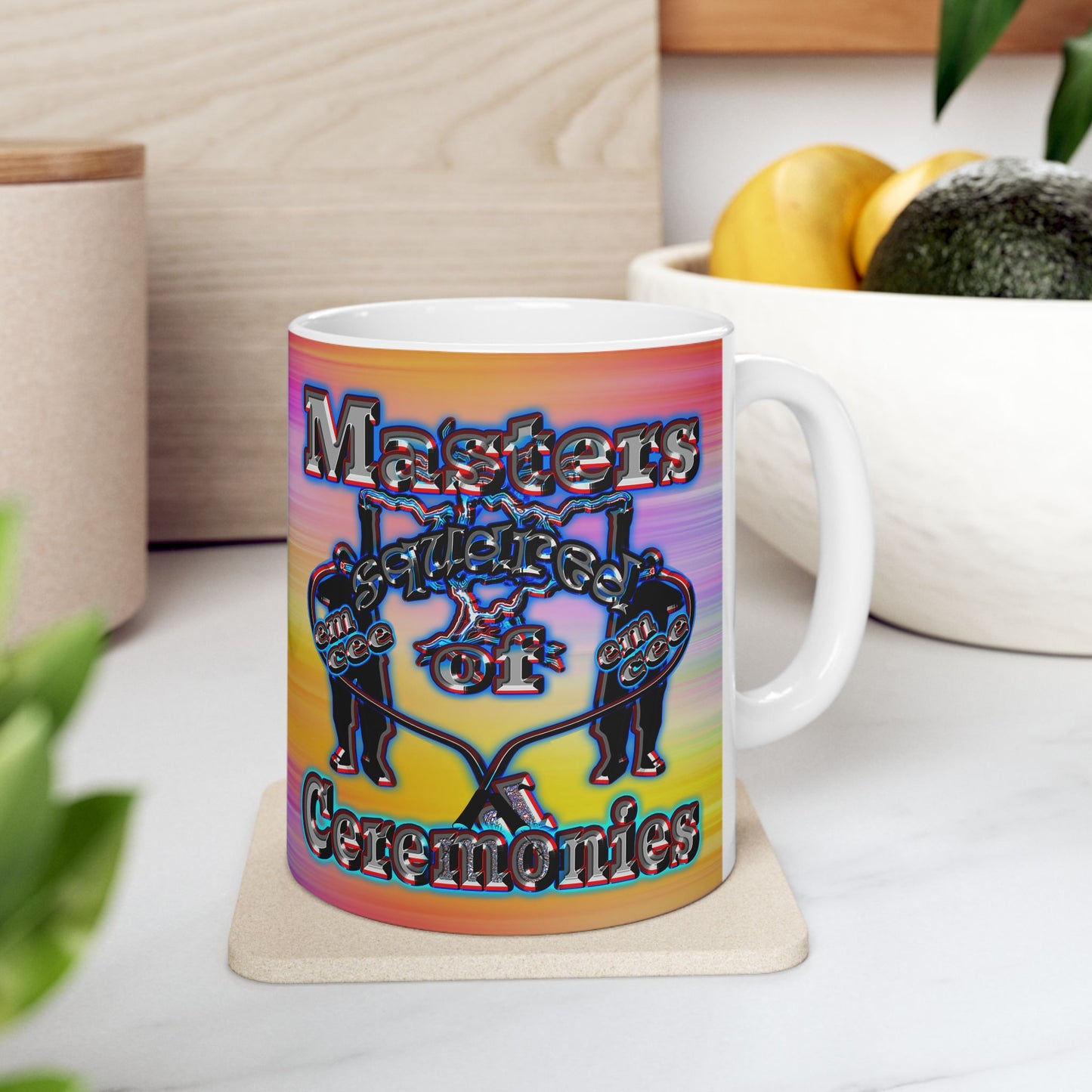 em cee squared - White Mug (color blur)