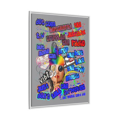 drop the beat - framed canvas art (grey)
