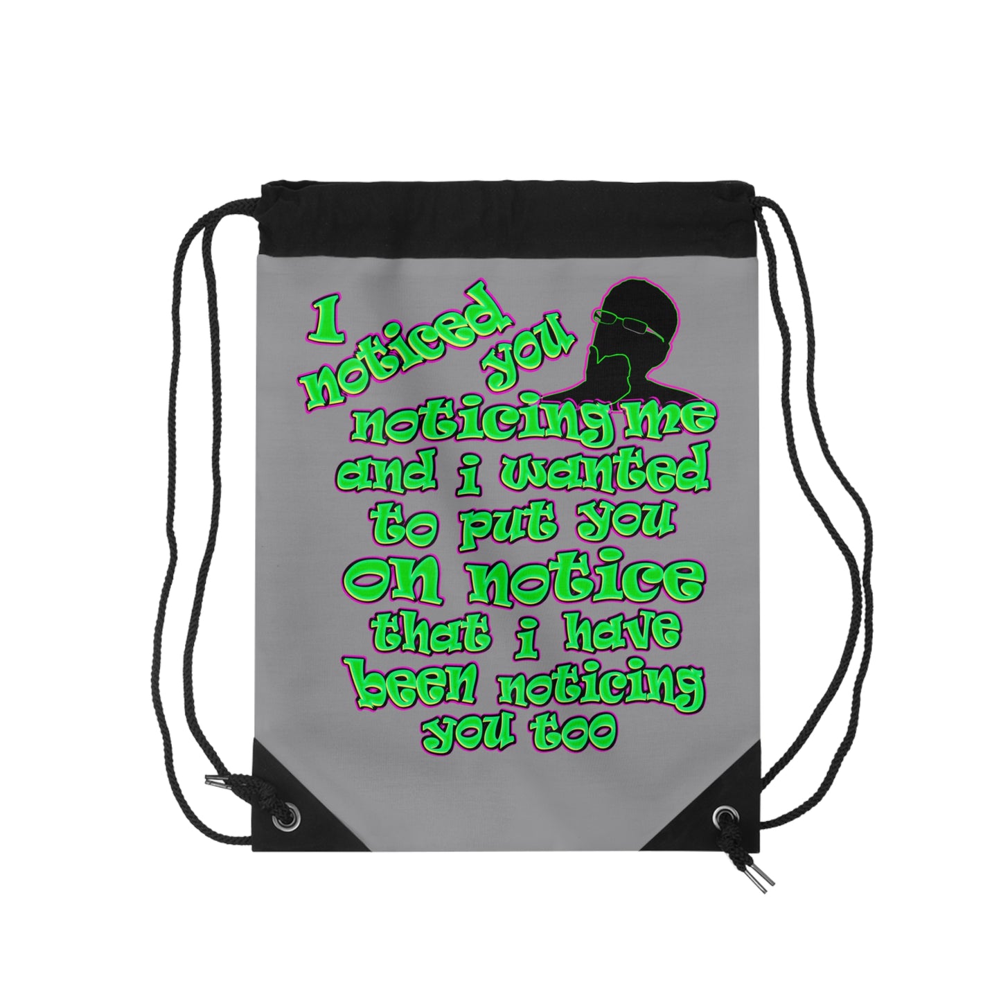 noticed you noticing - Drawstring Bag (grey)