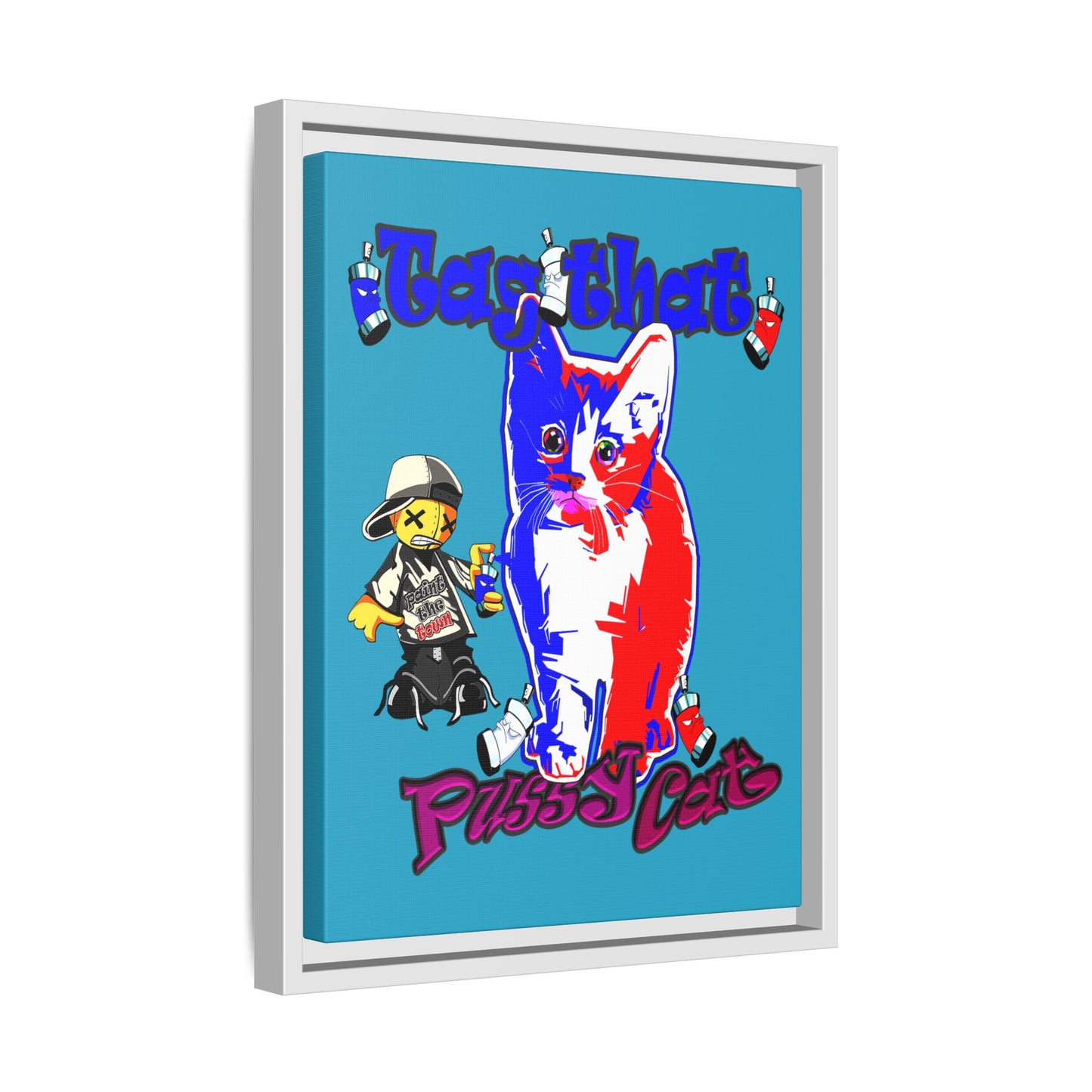 tag that - framed canvas art (turquoise)