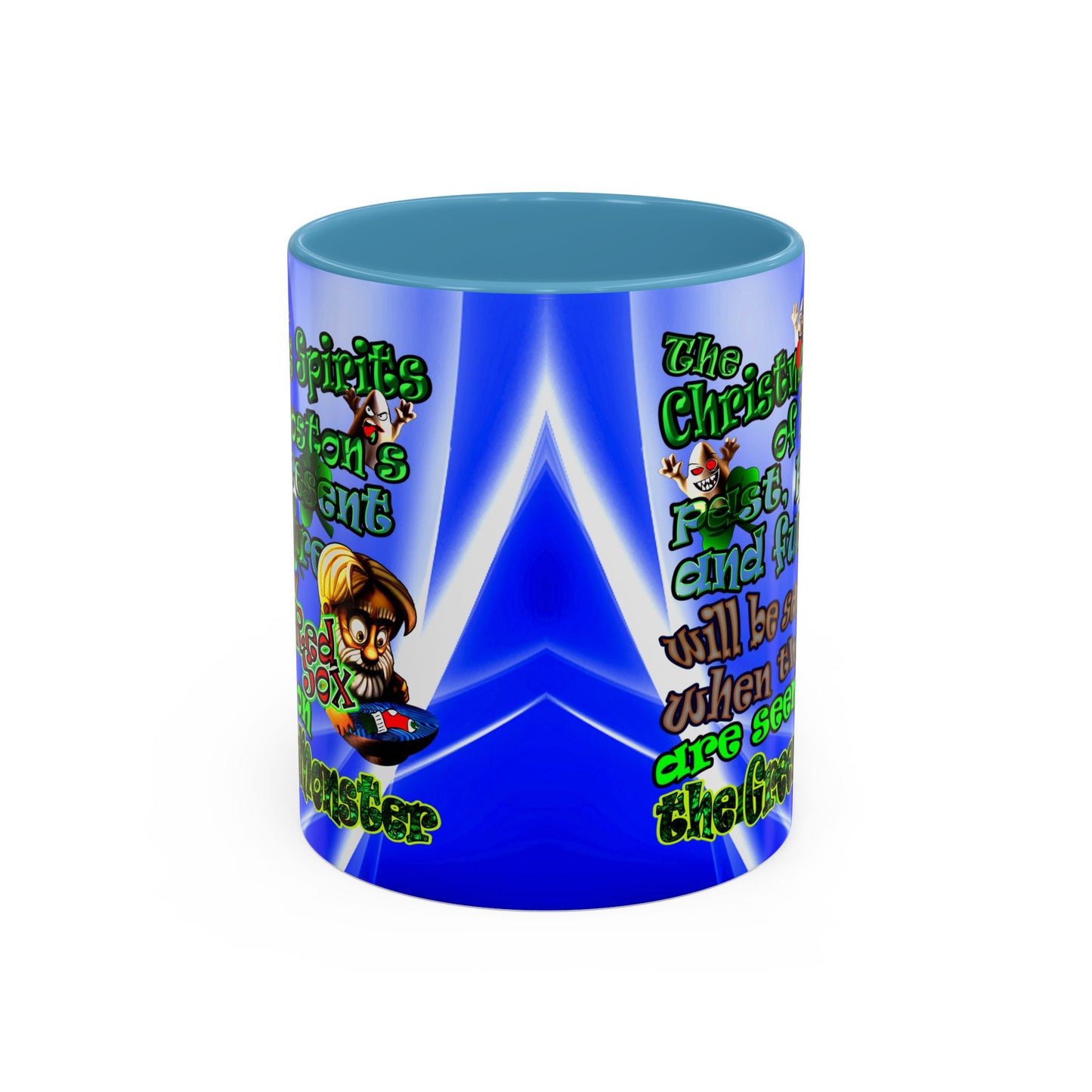 christmas spirits of boston - Accent Mug (blue-white wave)