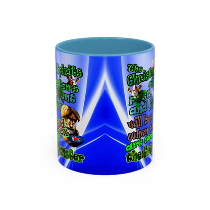 christmas spirits of boston - Accent Mug (blue-white wave)