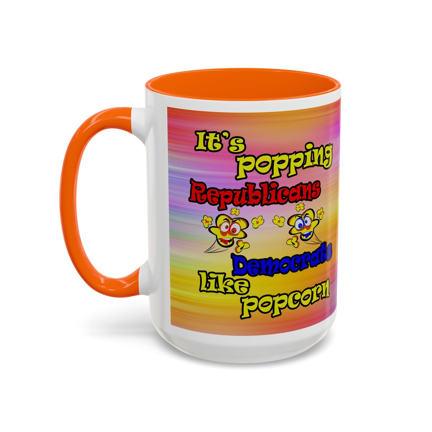 popping like popcorn - Accent Mug (color blur)