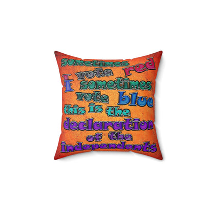 declaration of the independents - Faux Suede Square Pillow - (burnt orange)