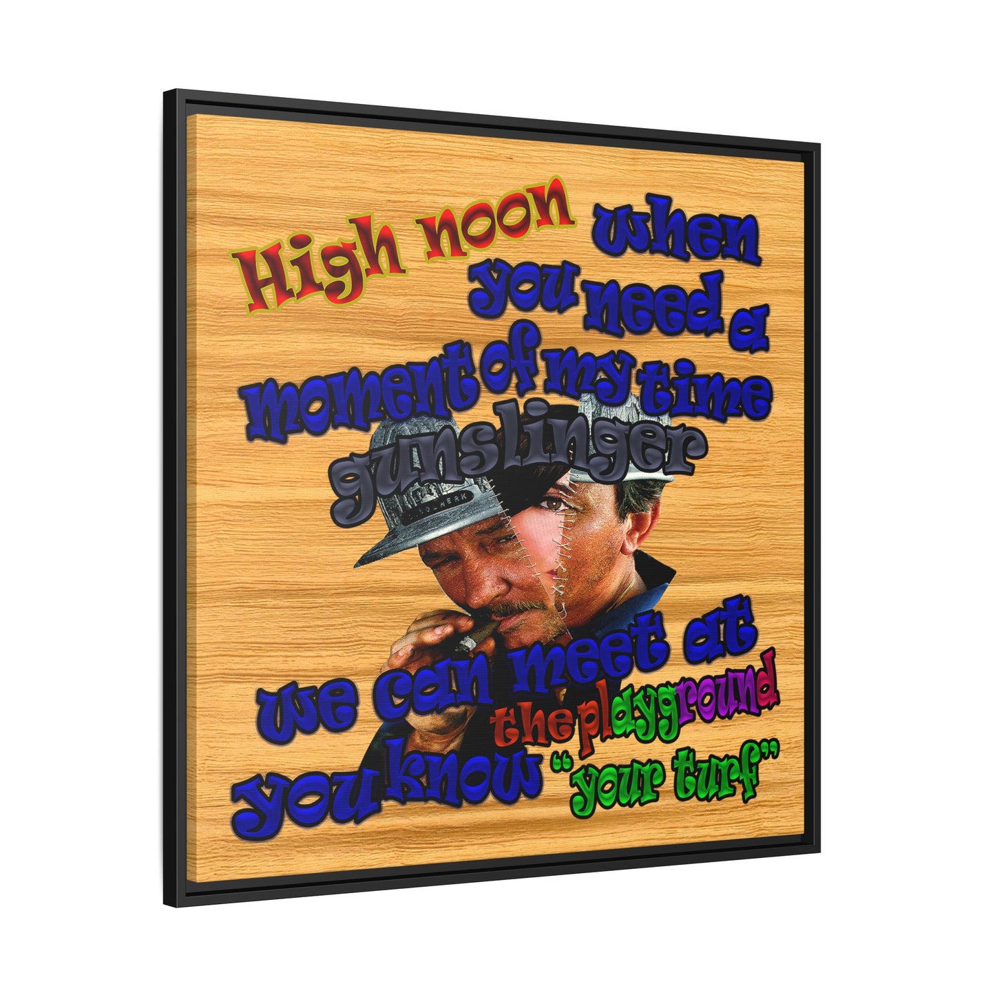 high noon - framed canvas art (butterscotch wood finish)