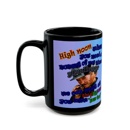 high noon - Black Mug (light blue-purple wave)