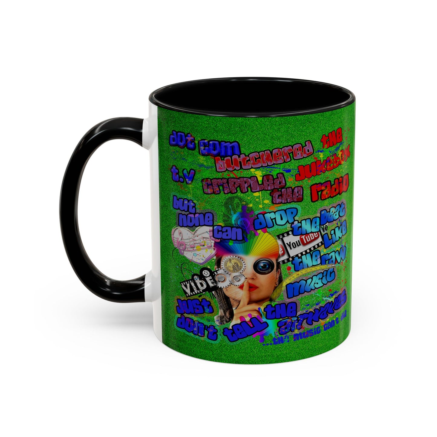 drop the beat - Accent Mug (green turf)