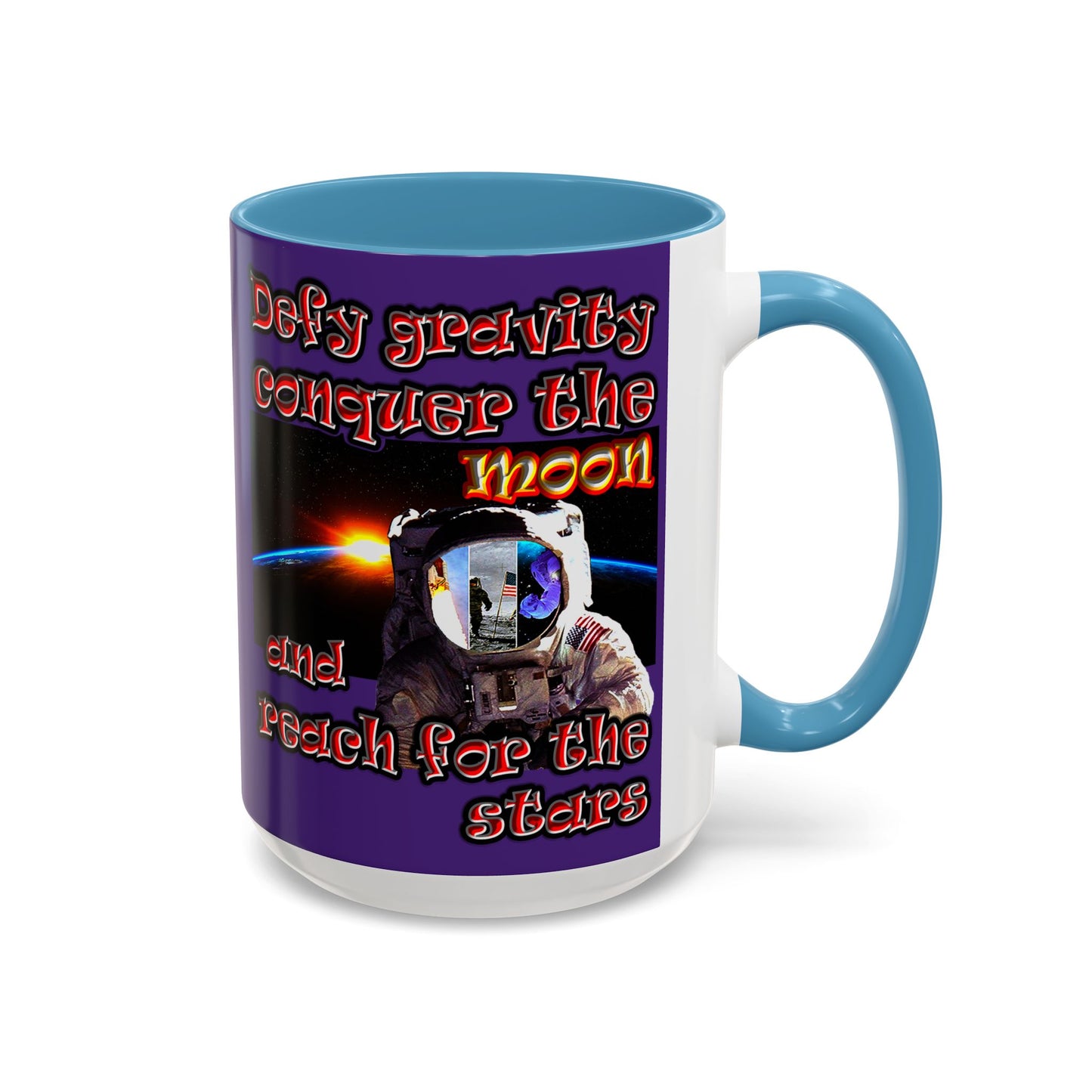 defy conquer reach - Accent Mug (purple)