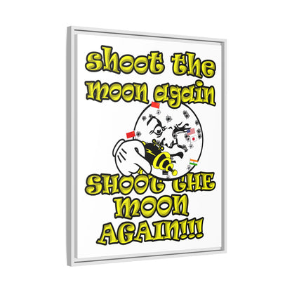 shoot the moon again - framed canvas art (white)