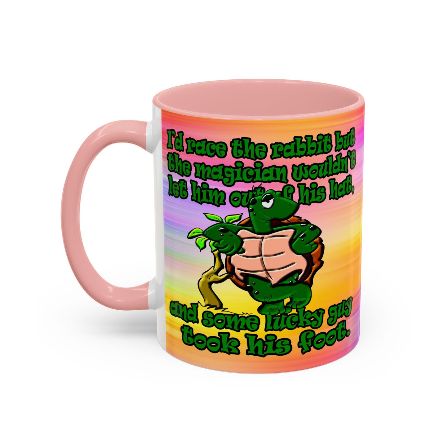 turtle race - Accent Mug (color blur)