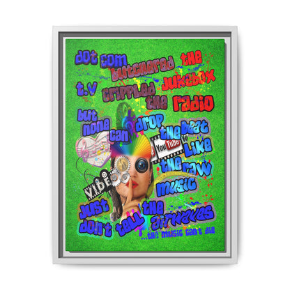 drop the beat - framed canvas art (green turf)