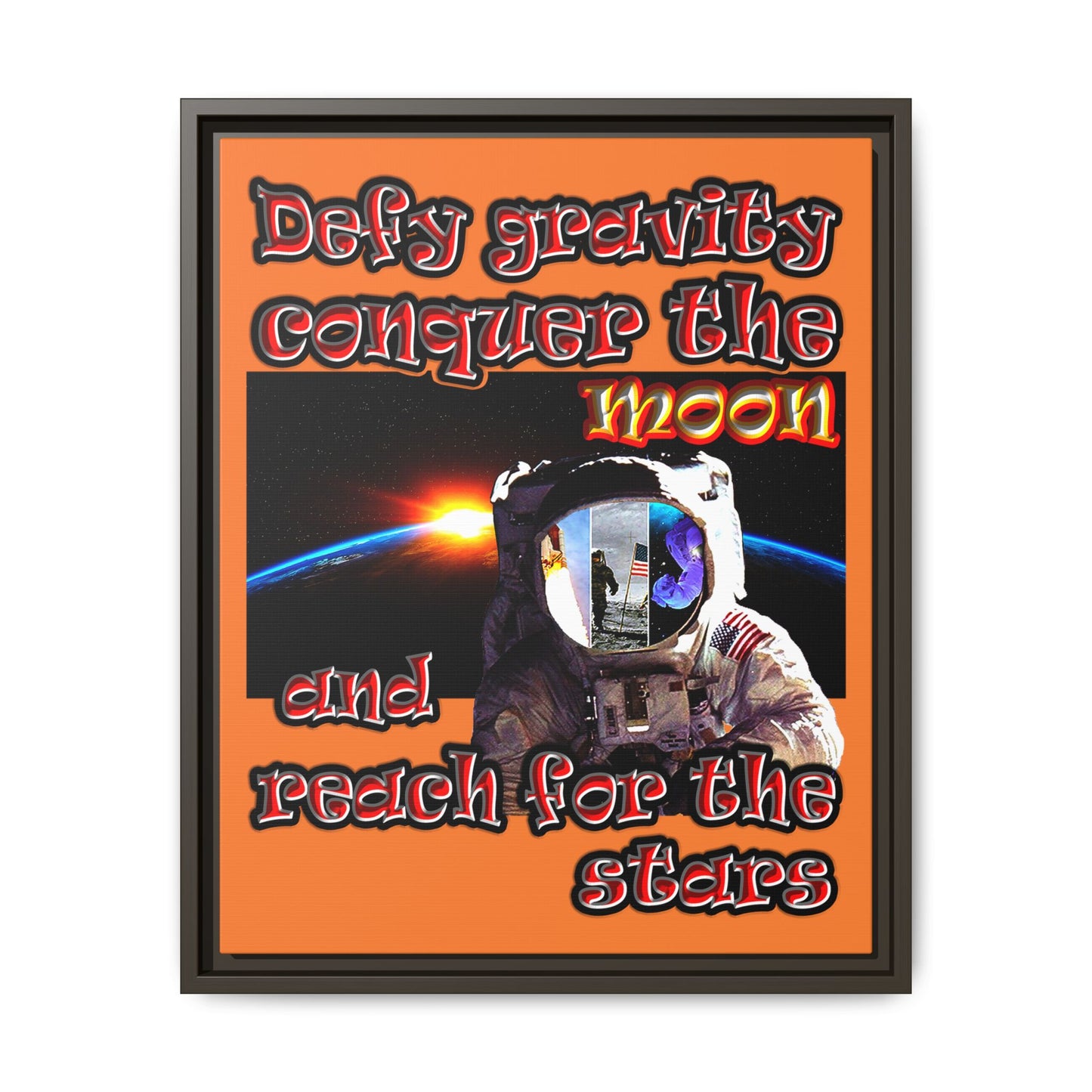 defy conquer reach - framed canvas art (crusta)
