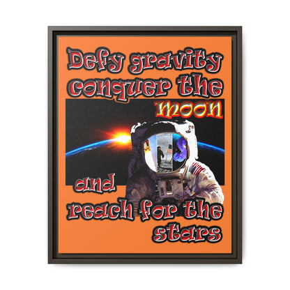 defy conquer reach - framed canvas art (crusta)