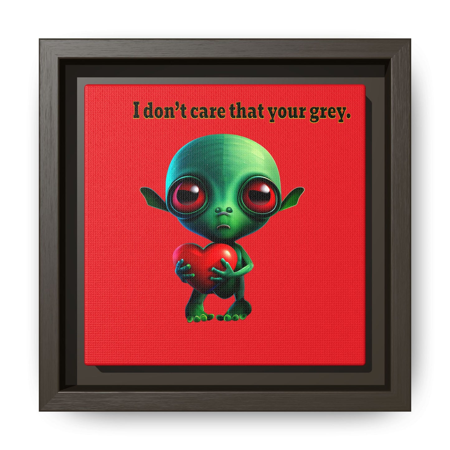 I don't care that your grey - framed canvas art (red)