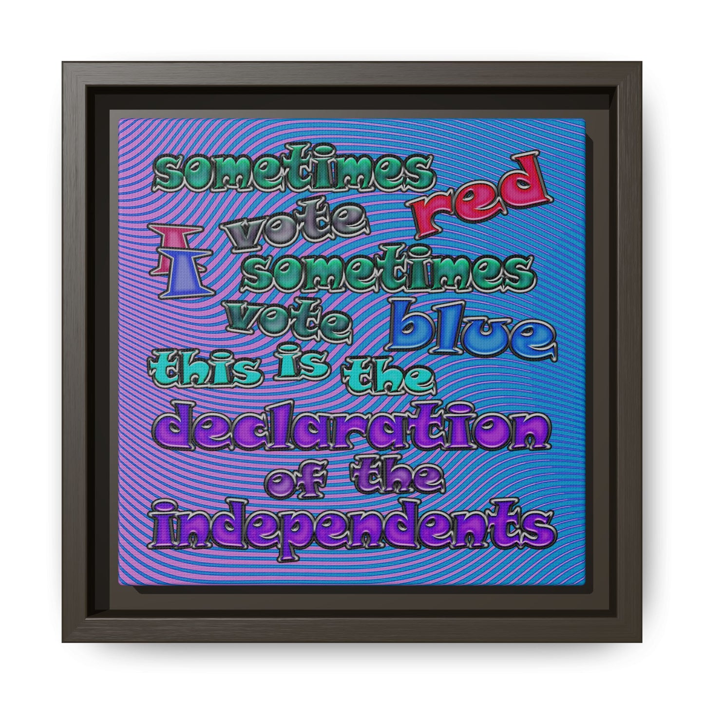 declaration of the independents - framed canvas art (light blue-purple wave)