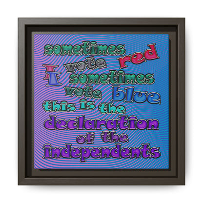 declaration of the independents - framed canvas art (light blue-purple wave)