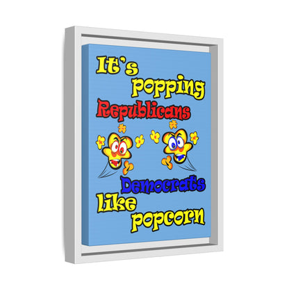 popping like popcorn - framed canvas art (light blue)
