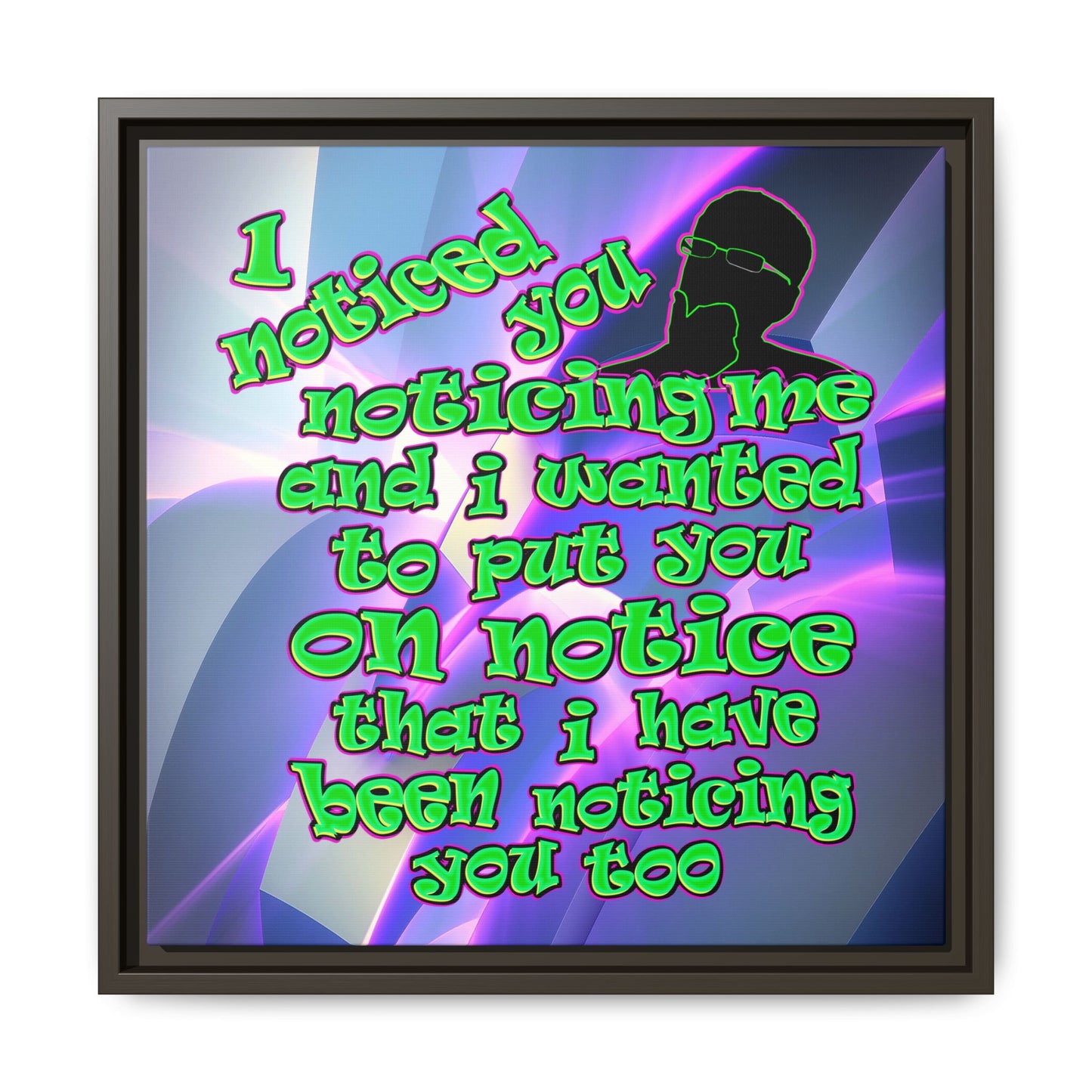 noticed you noticing - framed canvas art (grey-pink wave)