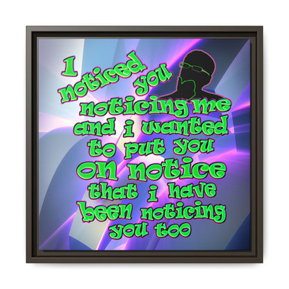 noticed you noticing - framed canvas art (grey-pink wave)