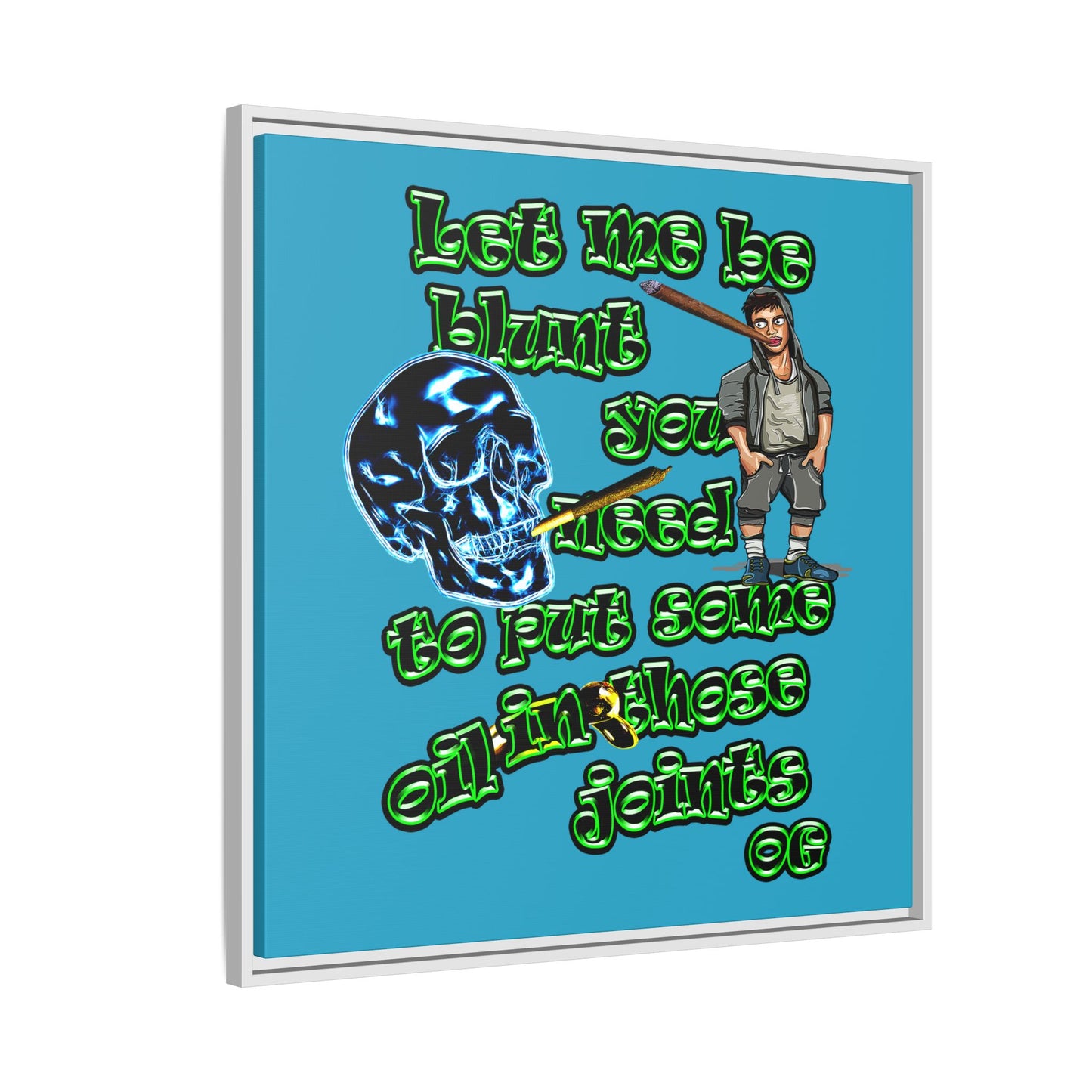og - framed canvas art (turquoise)
