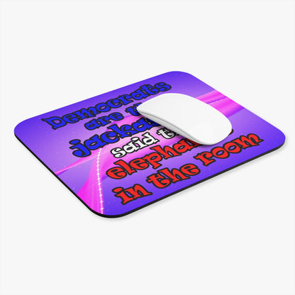 donkeys and elephants - Mouse Pad (Rectangle) (purple-pink wave)