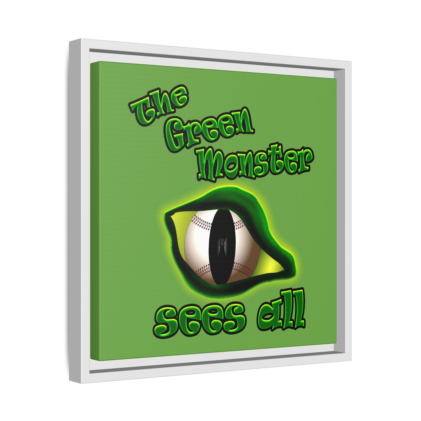 green monster - framed canvas art (green)