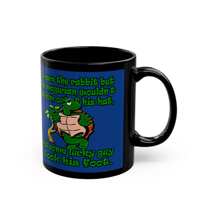 turtle race - Black Mug (dark blue)