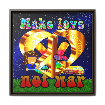 love peace - framed canvas art ('snoops' background)