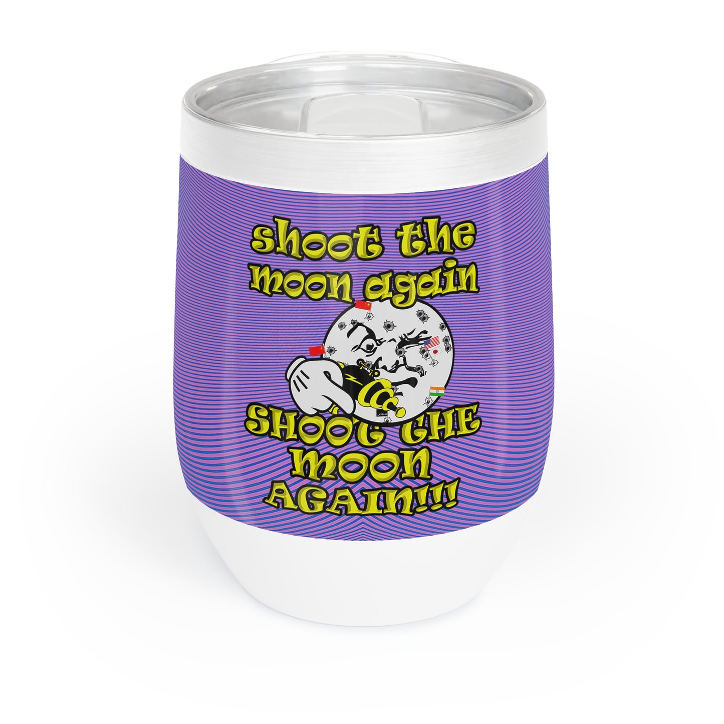 shoot the moon again - Chill Wine Tumbler (light blue-purple wave)
