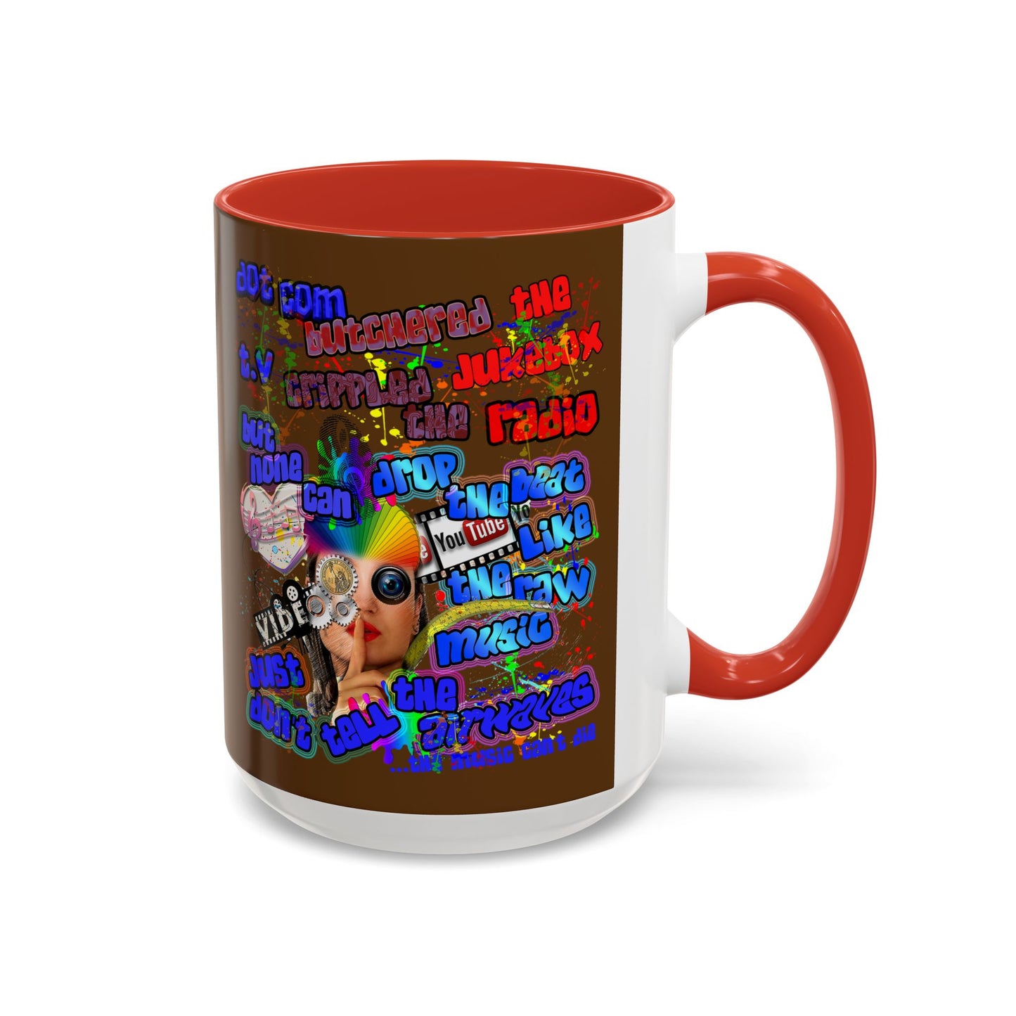 drop the beat - Accent Mug (brown)