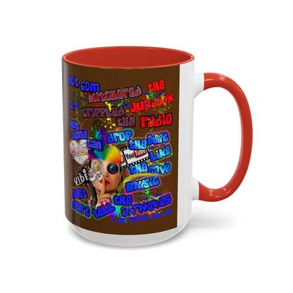 drop the beat - Accent Mug (brown)