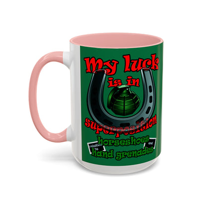 my luck - Accent Mug (dark green)