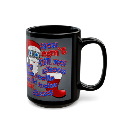 santa's shoes - Black Mug (grey-light grey)